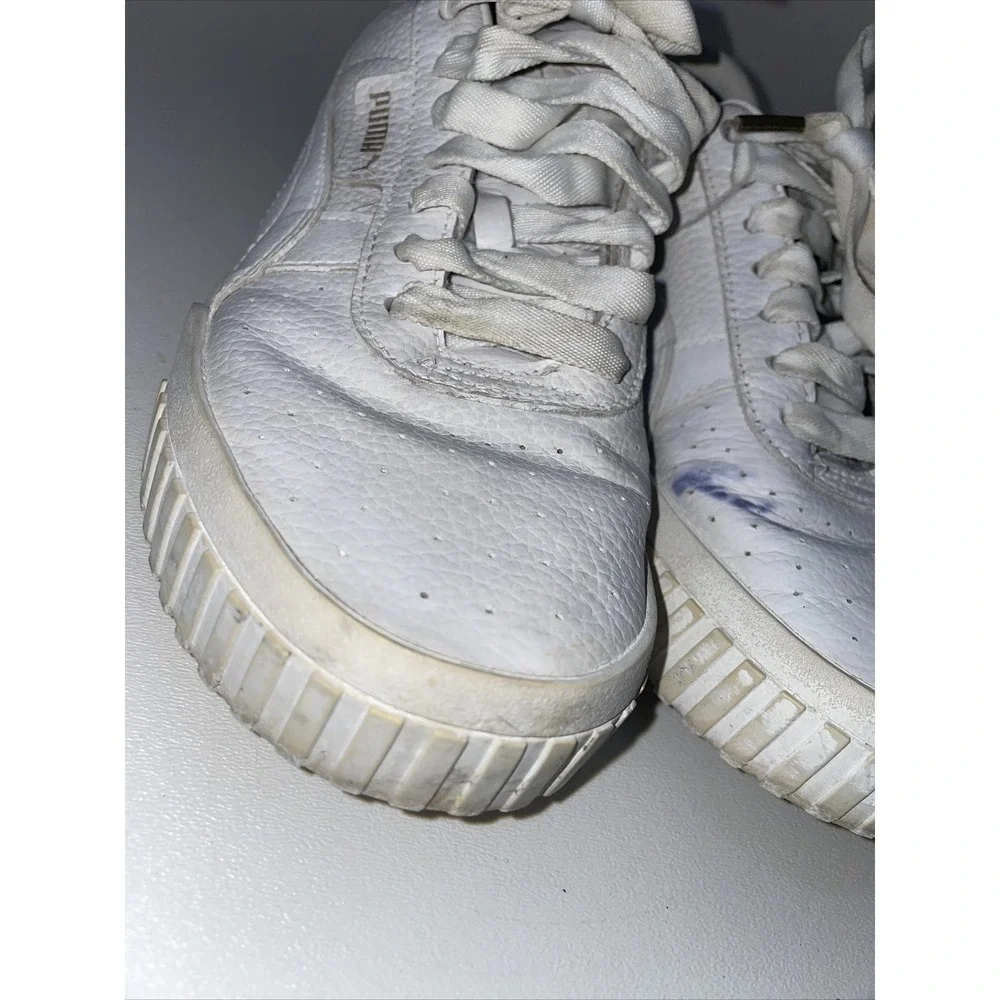 Puma Cali 369155-01 Leather Sneakers, Women's‎ Size 7, White